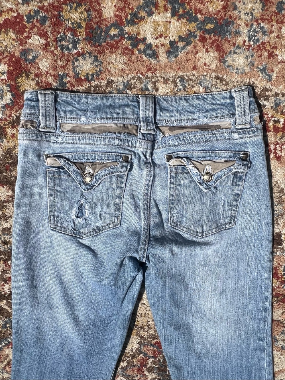 Squeeze Low Rise Bootcut Jeans with Camo